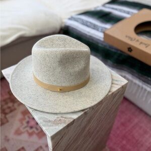 Lack Of Color Cream Felt Hat with Tan Band